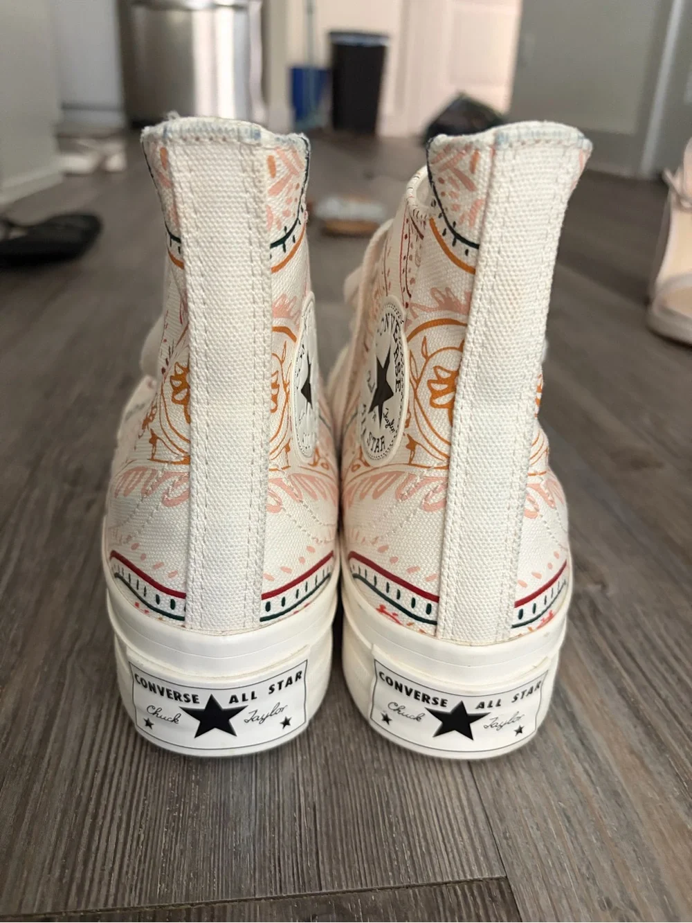 Converse High-Top Sneakers in Cream with Multicolor Paisley - Picture 3 of 4